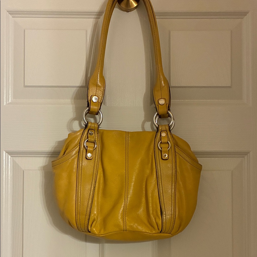 Tignanello Mustard‎ Yellow Leather Shoulder Bag